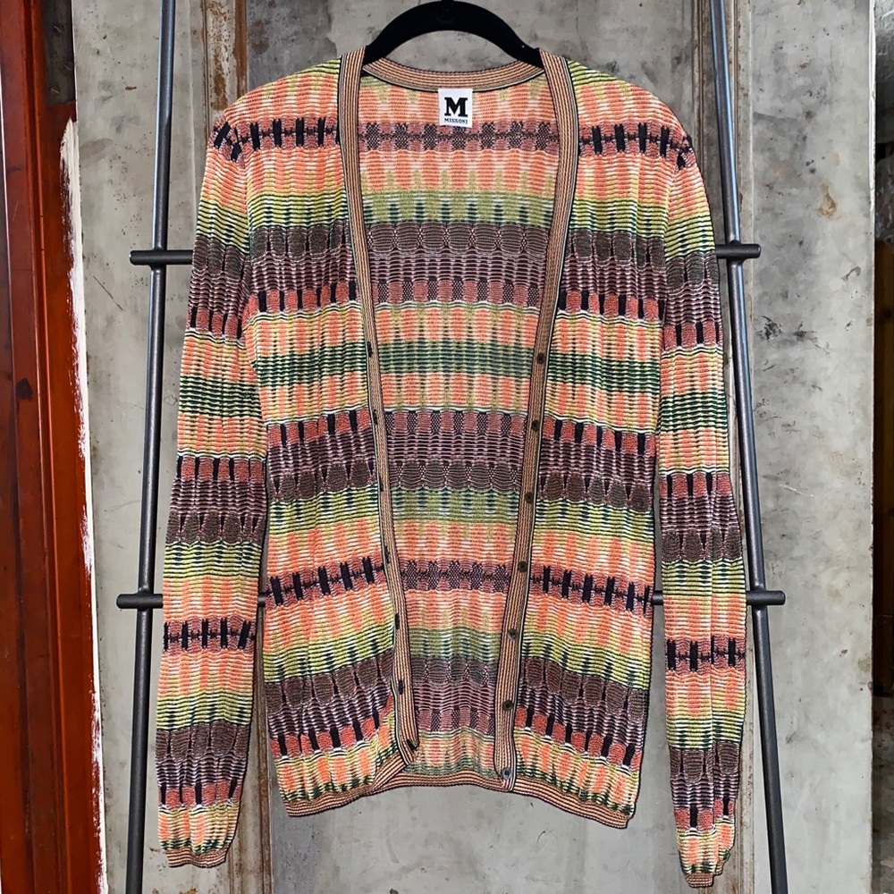 Zig Zag lamé cardigan in multicoloured - Missoni